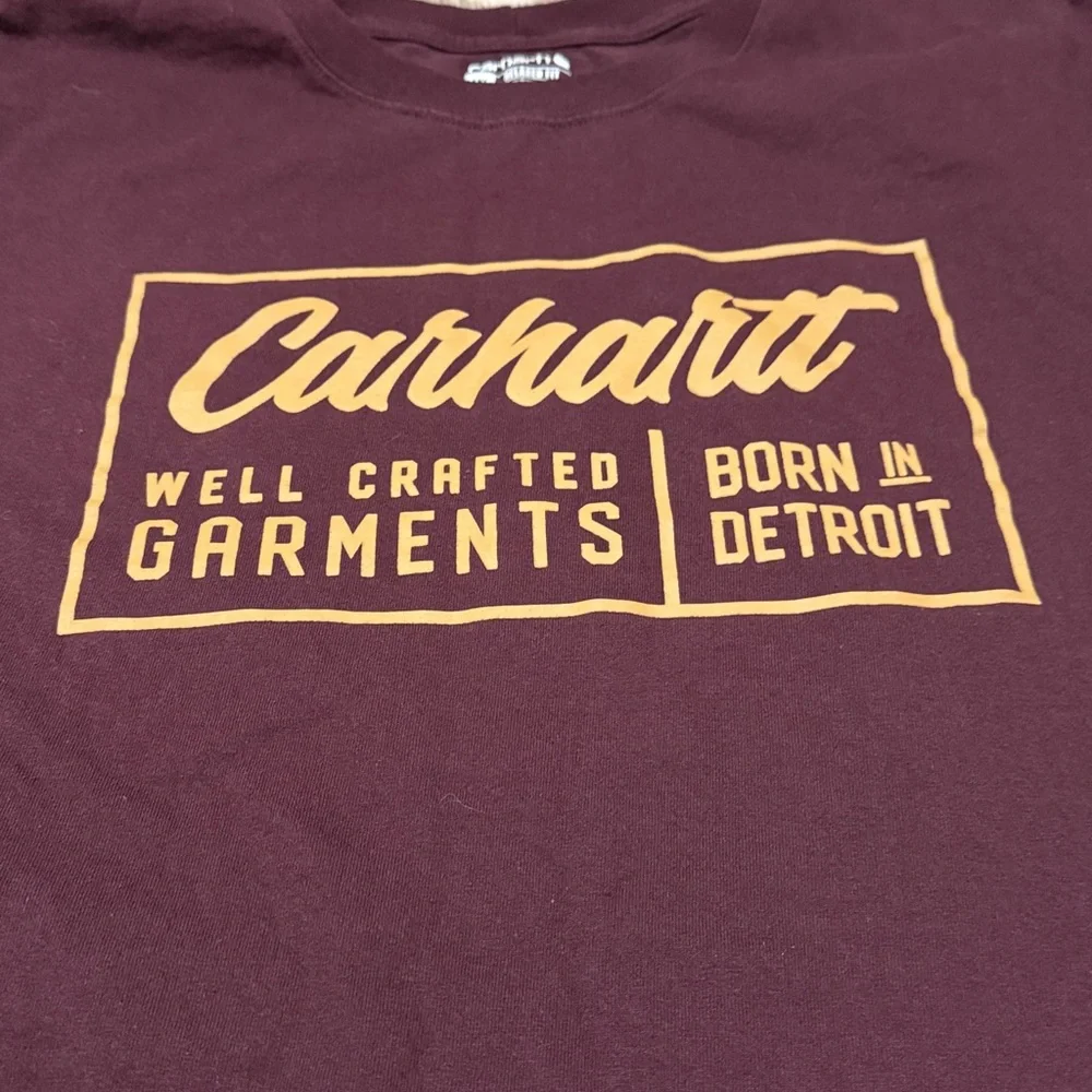 Carhartt Men's Burgundy Graphic Tee 4XL - Picture 3 of 4